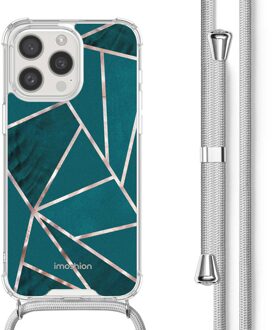 Imoshion Design hoesje met koord voor de Apple iPhone 15 Pro Max - Petrol Green Graphic Meerkleurig