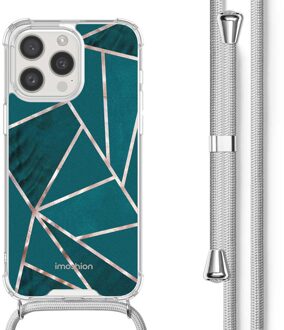 Imoshion Design hoesje met koord voor de Apple iPhone 15 Pro - Petrol Green Graphic Meerkleurig