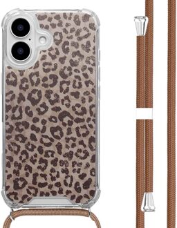 Imoshion Design hoesje met koord voor de Apple iPhone 16 - Leopard Mood Meerkleurig