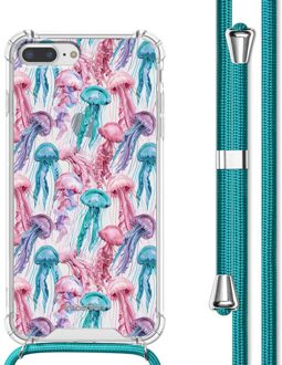 Imoshion Design hoesje met koord voor de Apple iPhone 8 Plus / 7 Plus - Jellyfish Watercolor Meerkleurig - 5.5