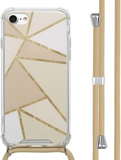 Imoshion Design hoesje met koord voor de Apple iPhone SE (2022 / 2020) / 8 / 7 - Beige Graphic Meerkleurig - 4.7