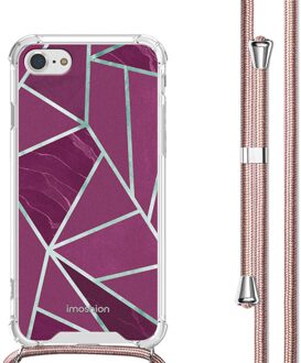 Imoshion Design hoesje met koord voor de Apple iPhone SE (2022 / 2020) / 8 / 7 - Bordeaux Graphic Meerkleurig - 4.7