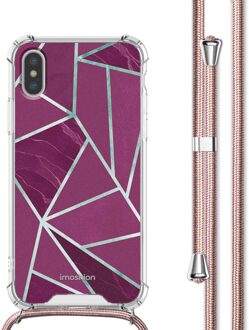 Imoshion Design hoesje met koord voor de Apple iPhone X / Xs - Bordeaux Graphic Meerkleurig - 5.8