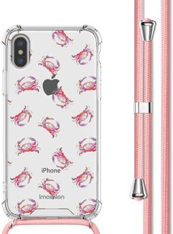 Imoshion Design hoesje met koord voor de Apple iPhone X / Xs - Crab Watercolor Meerkleurig - 5.8