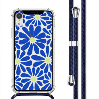 Imoshion Design hoesje met koord voor de Apple iPhone Xr - Cobalt Blue Flowers Connect Meerkleurig - 6.1