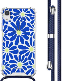 Imoshion Design hoesje met koord voor de Apple iPhone Xr - Cobalt Blue Flowers Connect Meerkleurig - 6.1