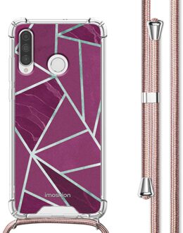 Imoshion Design hoesje met koord voor de Huawei P30 Lite - Bordeaux Graphic Meerkleurig