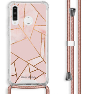 Imoshion Design hoesje met koord voor de Huawei P30 Lite - Grafisch Koper - Roze / Goud