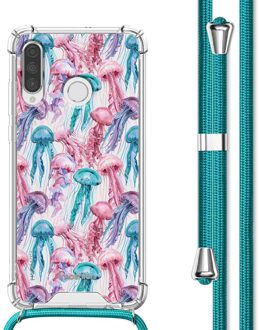 Imoshion Design hoesje met koord voor de Huawei P30 Lite - Jellyfish Watercolor Meerkleurig
