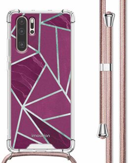 Imoshion Design hoesje met koord voor de Huawei P30 Pro - Bordeaux Graphic Meerkleurig