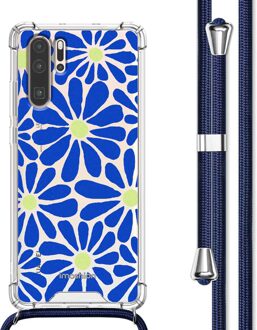 Imoshion Design hoesje met koord voor de Huawei P30 Pro - Cobalt Blue Flowers Connect Meerkleurig