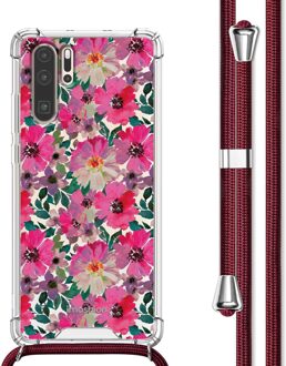 Imoshion Design hoesje met koord voor de Huawei P30 Pro - Flower Water Meerkleurig