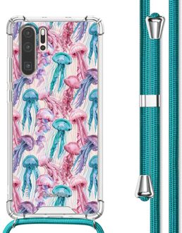 Imoshion Design hoesje met koord voor de Huawei P30 Pro - Jellyfish Watercolor Meerkleurig
