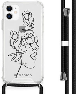 Imoshion Design hoesje met koord voor de iPhone 11 - Abstract Gezicht Bloem - Transparant