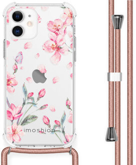 Imoshion Design hoesje met koord voor de iPhone 12 Mini - Bloem - Roze