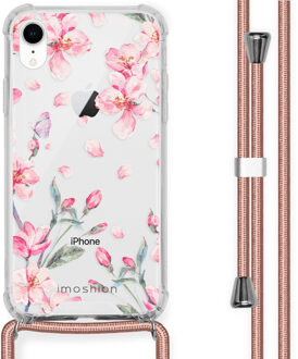 Imoshion Design hoesje met koord voor de iPhone Xr - Bloem - Roze