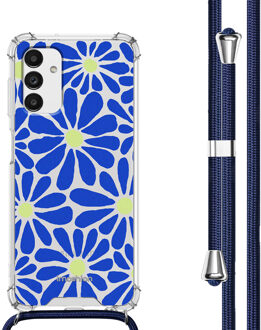 Imoshion Design hoesje met koord voor de Samsung Galaxy A13 (5G) - Cobalt Blue Flowers Connect Meerkleurig