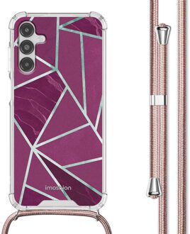 Imoshion Design hoesje met koord voor de Samsung Galaxy A14 (5G/4G) - Bordeaux Graphic Meerkleurig