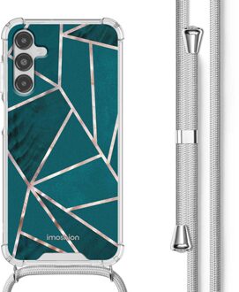 Imoshion Design hoesje met koord voor de Samsung Galaxy A14 (5G/4G) - Petrol Green Graphic Meerkleurig