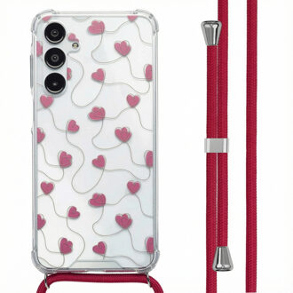 Imoshion Design hoesje met koord voor de Samsung Galaxy A16 - Dusty Rose Connected Hearts Meerkleurig
