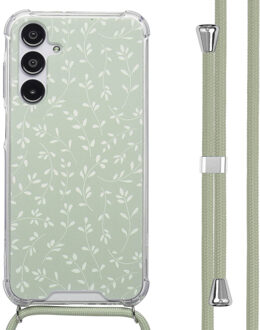 Imoshion Design hoesje met koord voor de Samsung Galaxy A16 - Smoke Green Flowers Meerkleurig