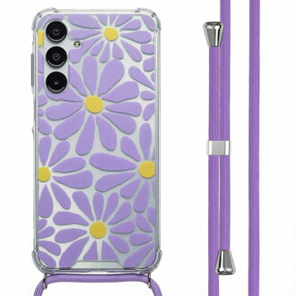 Imoshion Design hoesje met koord voor de Samsung Galaxy A16 - Tropical Violet Flowers Connect Meerkleurig
