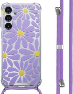 Imoshion Design hoesje met koord voor de Samsung Galaxy A16 - Tropical Violet Flowers Connect Meerkleurig
