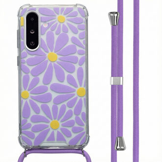 Imoshion Design hoesje met koord voor de Samsung Galaxy A26 - Tropical Violet Flowers Connect Meerkleurig