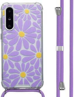 Imoshion Design hoesje met koord voor de Samsung Galaxy A26 - Tropical Violet Flowers Connect Meerkleurig