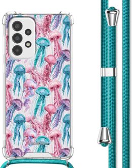 Imoshion Design hoesje met koord voor de Samsung Galaxy A33 - Jellyfish Watercolor Meerkleurig