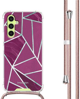 Imoshion Design hoesje met koord voor de Samsung Galaxy A34 (5G) - Bordeaux Graphic Meerkleurig