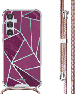 Imoshion Design hoesje met koord voor de Samsung Galaxy A35 - Bordeaux Graphic Meerkleurig