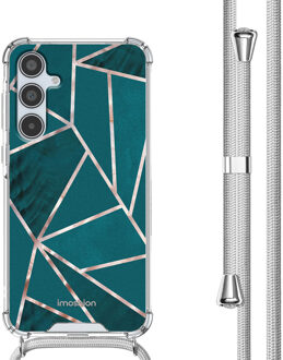 Imoshion Design hoesje met koord voor de Samsung Galaxy A35 - Petrol Green Graphic Meerkleurig