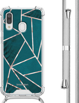 Imoshion Design hoesje met koord voor de Samsung Galaxy A40 - Petrol Green Graphic Meerkleurig - 5.9