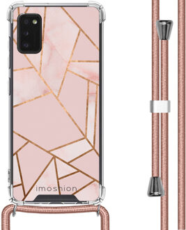 Imoshion Design hoesje met koord voor de Samsung Galaxy A41 - Grafisch Koper - Roze / Goud