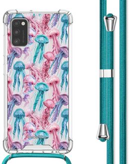 Imoshion Design hoesje met koord voor de Samsung Galaxy A41 - Jellyfish Watercolor Meerkleurig - 6.1