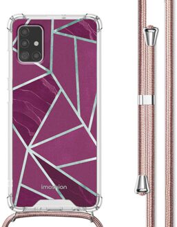 Imoshion Design hoesje met koord voor de Samsung Galaxy A51 - Bordeaux Graphic Meerkleurig - 6.5