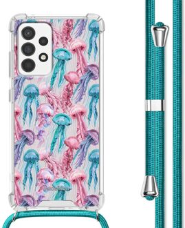 Imoshion Design hoesje met koord voor de Samsung Galaxy A52(s) (5G/4G) - Jellyfish Watercolor Meerkleurig