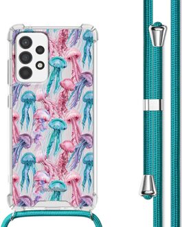 Imoshion Design hoesje met koord voor de Samsung Galaxy A53 - Jellyfish Watercolor Meerkleurig