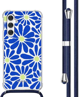 Imoshion Design hoesje met koord voor de Samsung Galaxy A54 (5G) - Cobalt Blue Flowers Connect Meerkleurig
