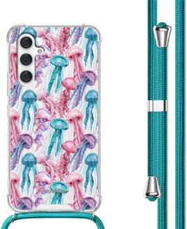 Imoshion Design hoesje met koord voor de Samsung Galaxy A54 (5G) - Jellyfish Watercolor Meerkleurig