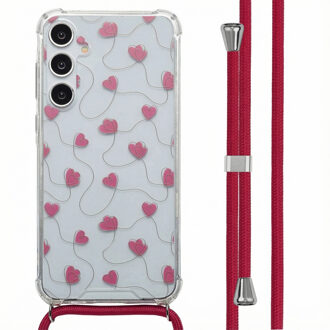 Imoshion Design hoesje met koord voor de Samsung Galaxy A55 - Dusty Rose Connected Hearts Meerkleurig