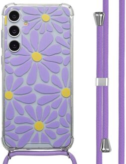 Imoshion Design hoesje met koord voor de Samsung Galaxy A55 - Tropical Violet Flowers Connect Meerkleurig