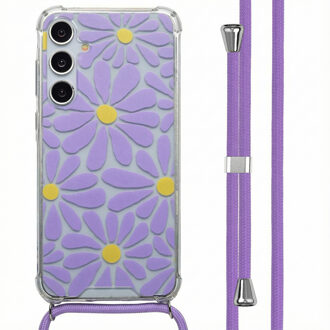 Imoshion Design hoesje met koord voor de Samsung Galaxy A55 - Tropical Violet Flowers Connect Meerkleurig