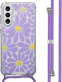 Imoshion Design hoesje met koord voor de Samsung Galaxy A56 - Tropical Violet Flowers Connect Meerkleurig