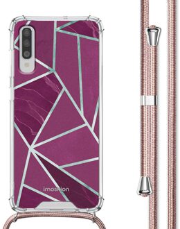 Imoshion Design hoesje met koord voor de Samsung Galaxy A70 - Bordeaux Graphic Meerkleurig - 6.7