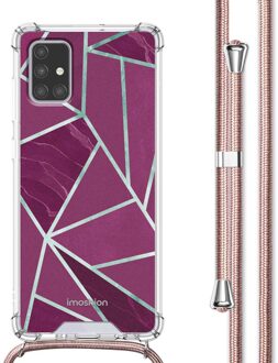 Imoshion Design hoesje met koord voor de Samsung Galaxy A71 - Bordeaux Graphic Meerkleurig - 6.7