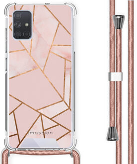 Imoshion Design hoesje met koord voor de Samsung Galaxy A71 - Grafisch Koper - Roze / Goud