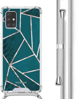 Imoshion Design hoesje met koord voor de Samsung Galaxy A71 - Petrol Green Graphic Meerkleurig - 6.7