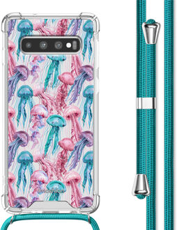 Imoshion Design hoesje met koord voor de Samsung Galaxy S10 - Jellyfish Watercolor Meerkleurig - 6.1